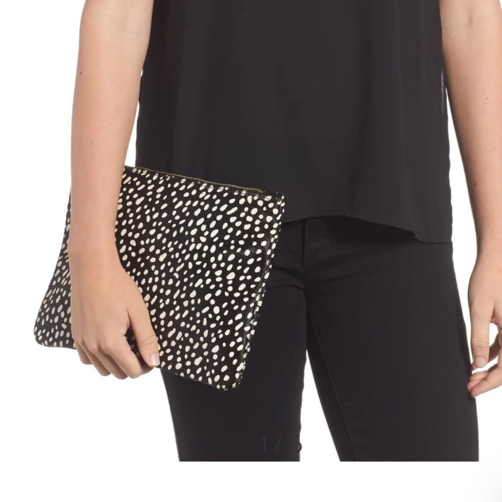 Sole Society “Dolce” Genuine Calf Hair Clutch - Picture 2 of 8